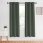 NICETOWN Thermal Insulated Curtains Blackout Draperies, Dark Mallard, Set of 2, 34 by 70 inches Long, Window Treatment Solid Grommet Room Darkening Drape Panels for Bedroom