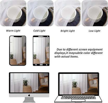 Chyhomenyc White Sheer Curtains 84 Inches Long 2 Panels, Light Filtering White Curtains for Living Room, Soft Gentle Voile Rod Pocket Bedroom Window Drapes, 59Wx84L Inch, 2PCS