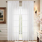 Aiyufeng White Sheer Curtains 90 Inches Long, Light Filtering Rod Pocket Solid Color Window Sheer Curtain Panels, Elegant Curtains & Drapes for Living Room, Bedroom 2 Panels (White, 59" W x 90" L)