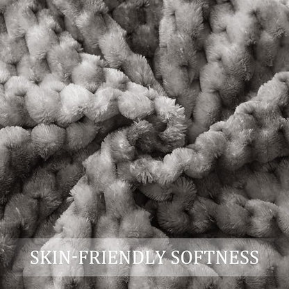 Exclusivo Mezcla Fleece Twin Blanket for Bed, Extra Large Fuzzy Tie-dye Grey Bed Blankets, Soft Cozy Plush Sofa Throws for All Seasons, 60x80 Inches