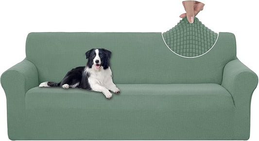 U-NICE HOME Stretch Couch Cover Sofa Cover Sofa Slipcover Furniture Protector for 3 Cushion Couch Sofa Pet Friendly(Sofa, Cyan)