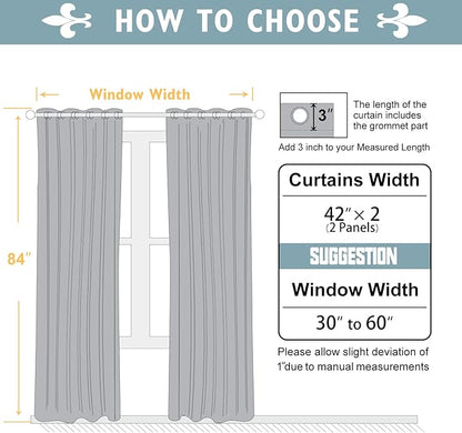 ChrisDowa Blackout Curtains 84 inches Long for Bedroom - 2 Panels Set Grommet Thermal Insulated Room Darkening Curtains for Living Room (Biscotti Beige, 42 x 84 Inch)