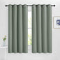 NICETOWN Sage Green Blackout Curtains 63 inch Length for Kitchen, Grommet Energy Saving Thermal Window Treatments Light Blocking Drapes for Bedroom, 2 Panels, W46 x L63