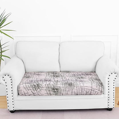 Smiry Printed Couch Cushion Covers, Stretch Soft Couch Covers for Sofa, Washable Non-Slip Sofa Slipcover Furniture Protector for Indoor and Outdoor (Medium, Brown and White)