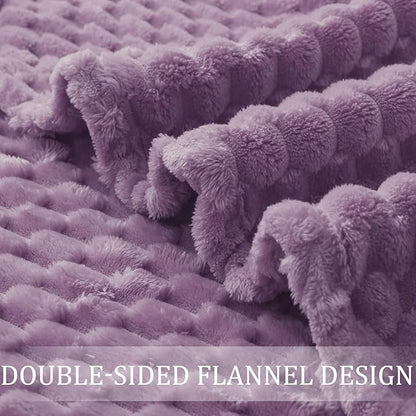 Exclusivo Mezcla Fleece King Blanket for Bed, Extra Large Fuzzy Grayish Purple Bed Blankets, Soft Cozy Plush Sofa Throws for All Seasons, 90x104 Inches