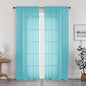 OWENIE Sheer Aqua Curtains for Bedroom Living Room 78 Inches Long 2 Panels Set, Soft Solid Light Filtering Sheer Curtain Rod Pocket Clear Drapes for Window Sliding Door, Aqua, Each 42 x 78 Inch