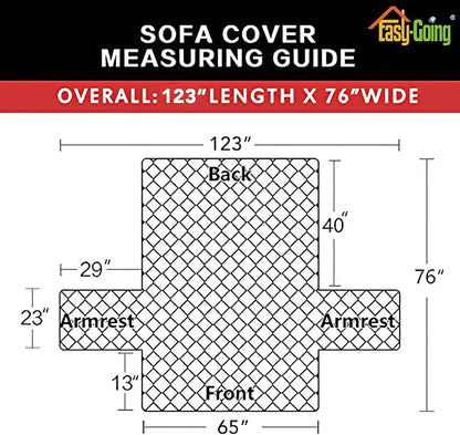 Easy-Going Reversible Couch Cover for 3 Cushion Couch Sofa Cover for Dogs Water Resistant Furniture Protector Cover with Foam Sticks Elastic Straps for Pet Cat (Sofa, Ivory/Ivory)