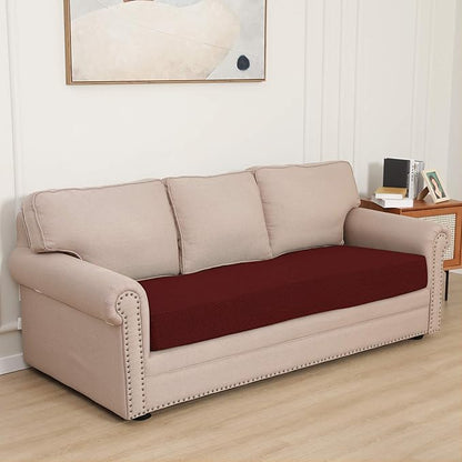 Easy-Going Stretch Cushion Cover Sofa Cushion Furniture Protector Sofa Seat Sofa slipcover Sofa Cover Soft Flexibility with Elastic Bottom(Oversized Sofa Cushion, Wine)