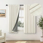 Natural Linen Textured Short Black Out Curtain 58 Inch Long for Bedroom 58 Length Burlap Small Blackout Window Back Tab Thermal Cooling Curtain for Summer Heat Living Room Divider Closet 2 Panel Cream