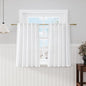 Nanspring White Linen Semi Sheer Cafe Curtains 36 Inch Length 2 Panel Set Back Tab Pocket Design for Small Bathroom Kitchen Windows Modern Farmhouse Coastal Decor 40x36