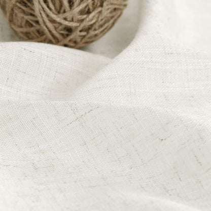 Cream Linen Curtains 126 Inches Long 2 Panels Set for Living Room Extra Long Back Tab Curtain Neutral Farmhouse Light Filtering Semi Sheer Linen Drapes Ceiling to Floor for Large Window 52x126
