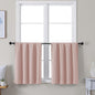 Simplebrand Ava Blush Short 24 Inches Blackout Curtain 2 Panels Set, Half Window Rod Pocket Privacy Curtain Tiers for Kitchen, Curtains Blackout for Bathroom Shades, W30 x L24 Inch, Blush