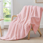 BEDELITE Throw Blanket for Couch - 300GSM Soft & Warm Fluffy Pink Blanket, Decorative and Giftable Striped Blankets for Women, Men, 50"x70"