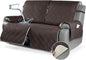 TAOCOCO 100% Waterproof Oversized Loveseat Recliner Cover, Non Slip Split Couch Covers for Reclining Loveseat with Elastic Straps for Kids Pets(Oversized 2 Seater, Chocolate)