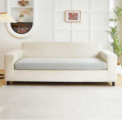 Couch Covers for 3 Cushion Sofa Pet Friendly Couch Cushion Covers Universal Sofa Covers Washable Stretch Slipcovers for Sectional Sofa (Texture Light Gray,Large Triple Seat Cover)