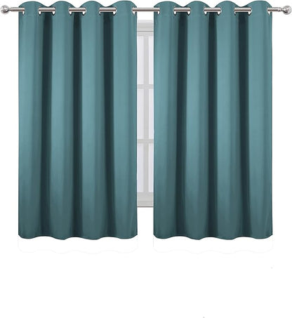 LEMOMO Sea Teal Thermal Blackout Curtains/52 x 54 Inch/Set of 2 Panels Room Darkening Curtains for Bedroom