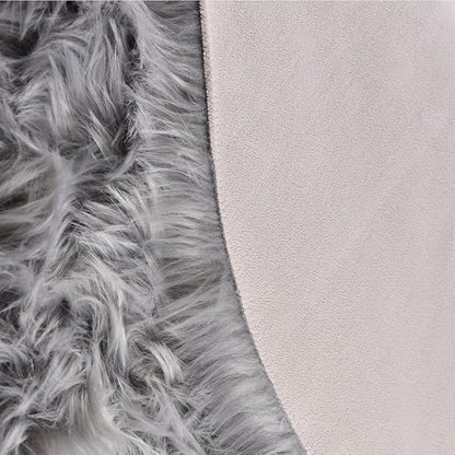 ORINOVA Light Grey Furry Washable Area Rugs for Living Room Faux Sheepskin Shaggy Fur Nursery Rug for Bedroom Cute Room 2x4 Rug