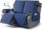 TAOCOCO 100% Waterproof Loveseat Recliner Covers 2 Seater, Split Loveseat Covers for Reclining loveseat, Non Slip Reclining Couch Cover with Double Straps for Kids, Pets(2 Seater, Ocean Blue)