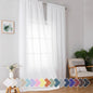 Simplebrand Sheer White Curtains 96 Inches Long, Light Filtering Rod Pocket Solid Color Window Sheer Curtain Panels, Elegant Curtains & Drapes for Living Room, Bedroom 2 Panels (White, 42" W x 96" L)