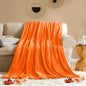 KMUSET Fall Throw Blanket Orange Fleece Throw 50 X 60 inches - Super Soft Cozy Lightweight for Sofa, Bed