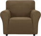 ZNSAYOTX Super Stretch Chair Slipcover Universal Sofa Chair Covers for Living Room Dogs Pet Furniture Protector Spandex Armchair Slipcovers with Anti Slip Foam Sticks (Brown, Chair)