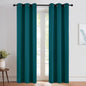 NICETOWN Teal Blackout Cafe Faux Silk Curtains for Small Windows, 42" Wide by 84" Long, 2 Panels, Grommet Thermal Insulated Blackout Satin Drapes for Bedroom