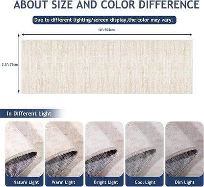2.5x10 Washable Runner Rugs,10 ft Runner Rug for Hallways,Ultra-Thin Abstract Long Stain Resistant Rug Runner，Non-Slip Backing Kitchen Runner Rugs for Bedroom，Entryway，Living Dining Room