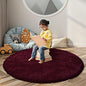 Super Soft Circle Rugs for Girls Princess Castle Toddlers Play Tent 5 Diameter Circular Area Rugs for Kids Bedroom Baby Room Decor Round Shag Playhouse Carpets(Φ5, Burgundy)