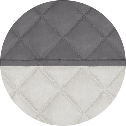 PureFit Reversible Quilted Sofa Cover, Water Resistant Slipcover Furniture Protector, Washable Couch Cover with Non Slip and Elastic Straps for Kids, Dogs, Pets (Loveseat, Gray/Ivory)