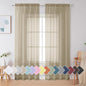 Simplebrand Taupe Sheer Curtains 72 Inches Long 2 Panels, Light Filtering Rod Pocket Solid Color Kakhi Taupe Brown Elegant Window Sheer Curtains & Drapes for Living Room, Bedroom (42" W x 72" L)