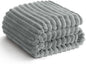 HIMEET Grey Ribbed Queen Size Blanket for Bed - 300GSM Lightweight Fleece Blanket for Men Women, Large Cozy Sofa Couch Cover Bed Blankets Gifts, Striped Spring Home Room Decor, Grey, 90x90 Inches