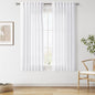 Snow White Linen Curtains 63 Inch Length for Living Room Light Filtering Semi Sheer Curtain Back Tab Luxury Neutral Coastal Modern Farmhouse Decor Drapes for Bedroom Dinner Room 52x63, 2 Panels