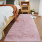 Ghouse Ultra Soft Faux Rabbit Fur Rug, Machine Washable Area Rugs for Bedroom Fluffy Rugs for Living Room, No-Shedding Carpet Sheepskin Runner Rugs Pink 2 x 8 Feet