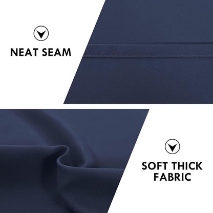 DWCN Blackout Curtains for Living Room Thermal Insulated, Energy Saving & Noise Reducing Bedroom Curtains, Navy, W 70x L 72 Inch, Set of 2 Rod Pocket Curtain Panels