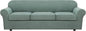 H.VERSAILTEX 4 Piece Stretch Sofa Covers for 3 Cushion Couch Covers for Living Room Furniture Slipcovers (Base Cover Plus 3 Seat Cushion Covers) Upgraded Thicker Jacquard Fabric (XL Sofa, Sage)