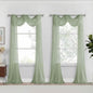 Green Sheer Curtains 216 Inches Long, Extra Long Light Filtering Modern Scarf Curtains for Wedding Party Ceremony Canopy Decor, Rod Pocket Voile Window Drapes, 2x42Wx216L Inches