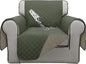 ISSUNTEX Double Protection 100% Waterproof Chair Sofa Covers for Living Room, Reversible Furniture Protector for Dogs, Pets, Kids (Chair, Greyish Green/Beige)