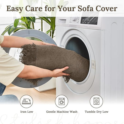 HOMERILLA Sectional Couch Covers for Sectional Sofa L Shaped Sofa Cover Blanket 2 Pieces L Shape Furniture Protector for Pets Dogs(Taupe, XX-Large)