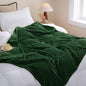 Dark Green Fleece Throw Blanket 50”×70” for Couch Sofa Bed,Super Soft Cozy Plush Microfiber Flannel Blanket with Stripes Design Lightweight for Adults,Woman,Girls