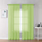 Chyhomenyc Sheer Lime Curtains 90 inches Long 2 Panels, Light Filtering Soft Airy Solid Elegant Voile Window Treatment Drapes for Bedroom Living Room, 42Wx90L Inches