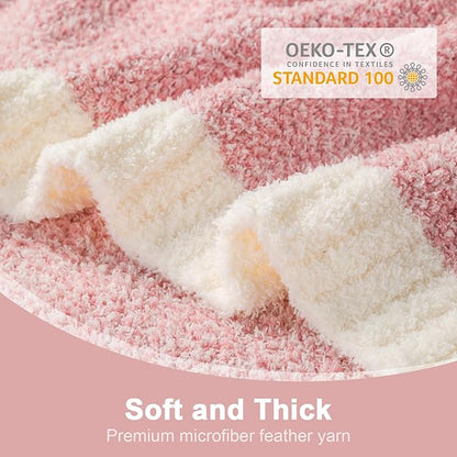 Snuggle Sac Buttery Pink Throw Blanket for Couch, Reversible Super Soft Knitted Blankets, Warm Cozy Knit Fuzzy Plush Lightweight Throws Dupes for Sofa, Bed, Picnic, Pink, 50 x 70 inches
