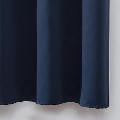LEMOMO Navy Blue Thermal Blackout Curtains/42 x 72 Inch/Set of 2 Panels Room Darkening Curtains for Bedroom