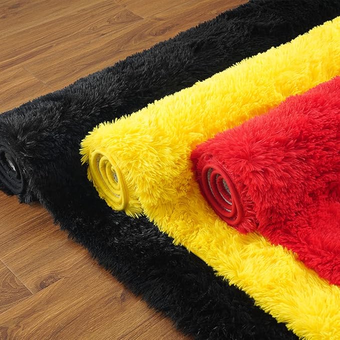 Chicrug Soft Area Rugs for Bedroom Living Room Plush Fluffy Rug 2x4 Feet, Shag Furry Area Rug Carpet Non Shedding for Nursery Children Kids Girls Room Home Decorative, Red