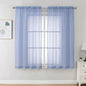 OVZME Sheer Curtains 63 inch Length 2 Panels Set for Bedroom Living Room, Soft Airy Elegant Light Filtering Sheer Curtains, Dual Rod Pocket Window Drapes, Each 42W x 63L Inches, Demin Blue