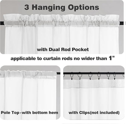 Chyhomenyc White Sheer Curtains 84 Inches Long 2 Panels Set - Light Filtering White Curtains for Living Room, Soft Gentle Voile Rod Pocket Bedroom Window Drapes, 42Wx84L Inch, 2PCS