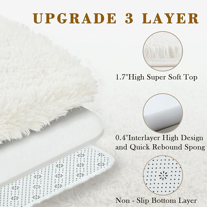 Rugs for Living Room 6x9, Alfombras para Salas Shag Large Plush Soft Area Rug, Shaggy Carpets for Bedroom, Kids Boys Girls Home Decor Aesthetic(Cream, 6 x 9)