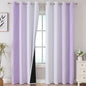 Estelar Textiler Lilac and Grayish White Blackout Curtains 108 Inches Long, Thermal Insulated Drapes for Bedroom, Full Light Blocking Energy Saving Long Curtains for Living Room, 52Wx108L, 2 Panels