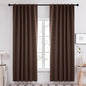 Deconovo Blackout Curtains, Thermal Insulated, W52 x L84 2 Panels, Back Tab, Machine Washable, Room-Darkening Drapes for Bedroom/Living Room Chocolate