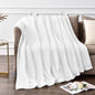 BEDELITE Fleece Throw Blanket for Couch – 3D Ribbed Jacquard Soft and Warm Decorative Fuzzy Blanket – Cozy, Fluffy, Plush Lightweight White Throw Blankets for Bed, Sofa, 50x60 inches