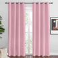 NICETOWN Crystal Pink Blackout Curtains Grommet - Home Decorations Thermal Insulated Solid Grommet Top Blackout Living Room Panels/Drapes for Gift (1 Pair, 55 x 86 inches)